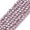 Electroplate Glass Beads Strands, Opaque Solid Color, AB Color Plated, Faceted, Rondelle, Medium Purple, 2.9~3.3x2mm, Hole: 0.8mm, about 144~150pcs/strand, 35~37cm