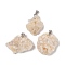 Raw Rough Natural Druzy Agate Pendants, Nuggets Charms with Stainless Steel Color Tone Stianless Steel Findings, Antique White, 28~30x21~27x9~11mm, Hole: 4.5x3mm