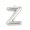 304 Stainless Steel Pendants, Letter Charm, Letter Z, 38x29x7mm,  hole: 2.3mm