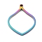 Ion Plating(IP) 304 Stainless Steel Open Back Bezel Pendants, For DIY UV Resin, Epoxy Resin, Pressed Flower Jewelry, Flower Petals, Rainbow Color, 33.5x28x3mm, Hole: 2mm