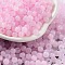 Glass Seed Beads, Imitation Cat Eye, Rondelle, Pink, 4x3.3mm, Hole: 1.4mm