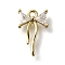 Rack Plating Brass Micro Pave Cubic Zirconia Charms, Cadmium Free & Nickel Free & Lead Free, Long-Lasting Plated, Bowknot, Real 14K Gold Plated, 11.5x7.5x2.5mm, Hole: 1.2mm