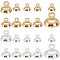 40Pcs 4 Style Rack Plating Brass Bead Cap Pendant Bails, for Globe Glass Bubble Cover Pendants, Long-Lasting Plated, Mixed Color, 5~11x6~8mm, Hole: 1.5mm, 10 pcs/style