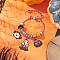 Halloween Alloy Enamel Charm Bracelets, Brass European Style Bracelets for Women, with Resin European Beads, Mixed Color, 6-7/8 inch(17.4cm)