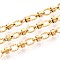 304 Stainless Steel Textured Oval Link Chains, Soldered, with Spool, Ion Plating(IP), with Column, Real 18K Gold Plated, 6x4x0.8mm, about 32.81 Feet(10m)/Roll.