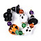 Halloween Theme Handmade Lampwork Beads Strands, with Glass & CCB Plastic Beads, Mixed Shapes, 15~16x17.5~18.5mm, Hole: 1.5~2mm, about 6pcs/strand, 7.09 inch(18cm)