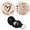 CREATCABIN A Little Pocket Hug Token Heart Long Distance Relationship Keepsake Engraved Stainless Double Sided Pocket Token Coin with PU Leather Keychains for Family Friends Inspirational Gift 1.2Inch