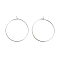 Brass Hoop Earring Findings, Round, Real Platinum Plated, 30mm, Pin: 0.7mm