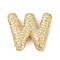 Rack Plating Brass Micro Pave Cubic Zirconia Pendants, Real 18K Gold Plated, Lead Free & Cadmium Free, Letter, Letter W, 23x26x6mm, Hole: 4x2.5mm