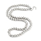 Brass Beaded Necklaces, Long-Lasting Plated, Cadmium Free & Lead Free, Platinum, 17.56 inch(446mm), Beads: 6mm