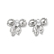 Rack Plating Brass Pendants, with Glass, Bowknot Charms, Real Platinum Plated, 14x15x3mm, Hole: 1.4mm