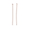 Brass Flat Head Pins, Long-lasting Plated, Cadmium Free & Lead Free, Rose Gold, 29.5~30mm, Head: 1.8mm, Pin: 0.6mm, 22 Gauge