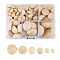 Unfinished Wood Cabochons, Half Round/Dome, Antique White, 14.5~34.5x8~19.5mm, 124pcs/box
