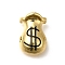 Brass Pendants, Money Bag Charms, Cadmium Free & Nickel Free & Lead Free, Real 18K Gold Plated, 13x9x5mm, Hole: 1.8mm
