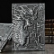 3D Embossed PU Leather Notebook, A5 Dragon Pattern Journal, for School Office Supplies, Antique Silver, 215x145mm