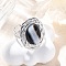 Oval Natural Banded Agate Finger Rings, 304 Stainless Steel Cuff Rings for Women, Stainless Steel Color, oval: 22x17.5mm, Adjustable