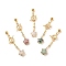 304 Stainless Steel Crylstal Rhinestone Toggle Clasps, Gems Strar Charms OT Clasps with Non-magnetic Synthetic Hematite Beads, Golden, 62mm, Hole: 1.6mm