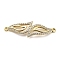 Brass Micro Pave Clear Cubic Zirconia Double Leaves Connector Charms, Rack Plating, Long-Lasting Plated, Lead Free & Cadmium Free, Real 18K Gold Plated, 13x39x3.5mm, Hole: 1.2mm