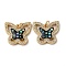 Brass Micro Pave Cubic Zirconia Pendants, Cadmium Free & Lead Free, with Shell, Butterfly, Real 18K Gold Plated, 16x18x3.5mm