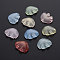 Transparent Baking Painted Glass Pendants, Shell, Mixed Color, 15x18x4mm, Hole: 1.2mm