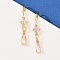 Brass Micro Pave Cubic Zirconia Teardrop Dangle Earrings, Long-Lasting Plated, Cadmium Free & Lead Free, Rack Plating, Golden, 44.5x7mm