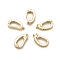 Brass Micro Pave Cubic Zirconia Fold Over Clasps, Lead Free & Cadmium Free, Clear, Golden, 7x14mm, Hole: 1mm