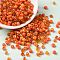 Opaque Colours Luster & Silver Lined & Transparent & Frosted Colours Glass Seed Beads, Round Hole, Round, Dark Orange, 3.5~4x2.5~4mm, Hole: 1.2mm, about 4615Pcs/pound