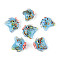 Handmade Lampwork Beads, Fish, Sky Blue, 14.5~19x17~21.5x9~10mm, Hole: 1.2~1.4mm, about 29~30pcs/strand, 17.32~18.50''(44~47cm)