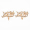 Brass Micro Pave Clear Cubic Zirconia Peg Bails Links Connectors, for Half Drilled Bead, Nickel Free, Real 18K Gold Plated, 21.5x27.5x2.5mm, Hole: 1mm, Pin: 1mm