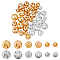 36Pcs 9 Style Rack Plating Brass Beads, Long-Lasting Plated, Hollow, Round, Mixed Color, 6~10mm, 4pcs/style