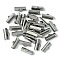 304 Stainless Steel Ribbon Crimp Ends, Stainless Steel Color, 7x16mm, Hole: 1.5x2mm