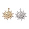 Brass Micro Pave Clear Cubic Zirconia Pendants, with Jump Rings, Star, Mixed Color, 34x32x3mm, Jump Ring: 5x1mm, 3mm Inner Diameter