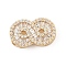 Brass Micro Pave Clear Cubic Zirconia Slide Charms, Long-Lasting Plated, Infinity, Golden, 16x10x5mm, Hole: 1.5x10mm and 3x1.5mm