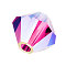 Preciosa® Crystal Beads, Czech Crystal, Bicone(451 69 302 Rondelle), 70350 20000 Fuchsia AB 2x, 6mm, Hole: 1mm