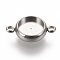 Non-Tarnish 304 Stainless Steel Links Connectors Settings, Plain Edge Bezel Cups, Flat Round, Stainless Steel Color, Tray: 8mm, 16x10.5x3mm, Hole: 1.8mm