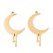 304 Stainless Steel Pendants, Moon Charm, Ion Plating(IP), Real 18K Gold Plated, 33.5x29x1.5mm, Hole: 1.6mm