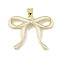 Brass Pendants, Cadmium Free & Lead Free, with Enamel, Bowknot Charms, Real 18K Gold Plated, White, 21.5x28x3.5mm, Hole: 5x3mm