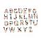 Brass Rhinestone Pendants, with Cubic Zirconia, Mixed Letters, Golden, Colorful, Random Mixed Letters, 18~20.5x8.5~23x2.5~3mm, Hole: 2~4x2~4mm