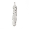 Non-Tarnish 304 Stainless Steel Pendants, Feather Charms, Stainless Steel Color, 58.5x10x2mm, Hole: 1.5mm