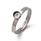 304 Stainless Steel Adjustable Ring Components, 201 Stainless Steel Bezel Cup Ring Settings, Flat Round, Stainless Steel Color, Tray: 4mm, 2.5mm, Inner Diameter: 17mm