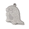 Non-Tarnish 201 Stainless Steel Pendants, Pangolin Charm, Stainless Steel Color, 24.5x23.5x1.5mm, Hole: 1mm