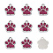 Alloy Enamel Charms, with Glitter Powder, Dog Paw Prints, Platinum, Orchid, 17.7x16.6x2mm, Hole: 2mm