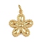304 Stainless Steel Pendants, with Jump Ring, Flower, 16.5x14.5x2mm, Hole: 3.4mm