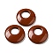 Natural Red Jasper Pendants, Donut/Pi Disc Charms, 27.5~28x4.5~5.5mm