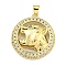 Brass Micro Pave Cubic Zirconia Pendants, Cadmium Free & Nickel Free & Lead Free, Ring with Leopard Charms, Real 18K Gold Plated, 28x25x6mm, Hole: 4x3mm