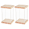 DELORIGIN 2 Pack Clear Acrylic Display Case with Wooden Base, Dustproof Boxes for Display, Assemble Collectibles Box for Figures, Awards, Jewelry, 3.18 L x 3.16 W x 5.07 H Inches