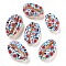 Printed Natural Shell Beads, Shell Shape, No Hole/Undrilled, Flower, 16~24x11~15x7~8mm, Hole: 1~2mm