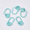 Plastic Knitting Crochet Locking Stitch Markers Holder, Medium Turquoise, 21x11x3mm, Hole: 8x10mm, about 200pcs/bag