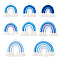 Pandahall Polypropylene Pendants, with Alloy Findings, Rainbow, Mixed Color, 35~60x42~71x5~9mm, Hole: 5mm, 1pc/color