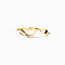 Wave Shaped 925 Sterling Silver Micro Pave Clear Cubic Zirconia Finger Rings, Golden, US Size 5(15.7mm)